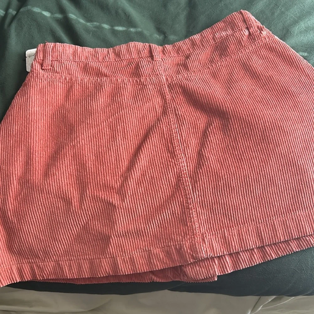 Free People Ray High Rise Corduroy Mini Skirt Terra Cotta NEW Size 6